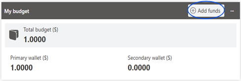 To add credit to your account, click the Add funds button