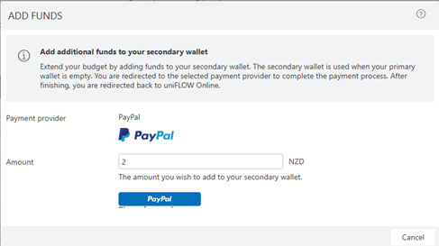 Add the amount you wish to pay