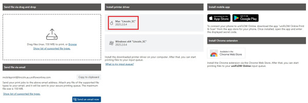 Download and Install the Mac Printer driver