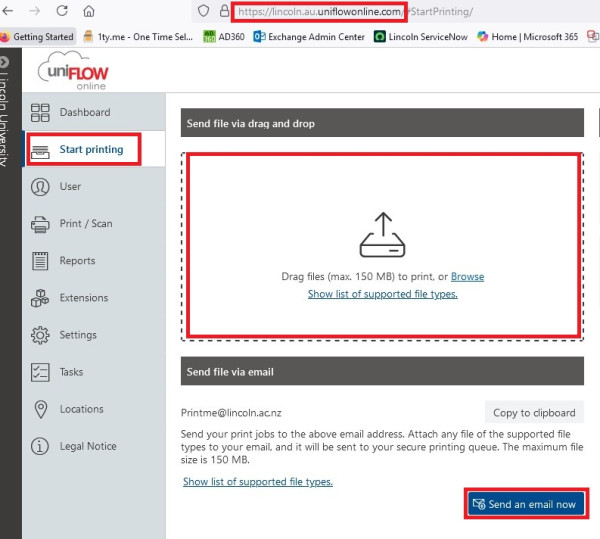 Drag File into box Or Click on Email now